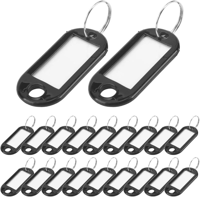 Black Key Tags 200 Pcs Key ID Label Tags Split Ring Keychain - Image 5